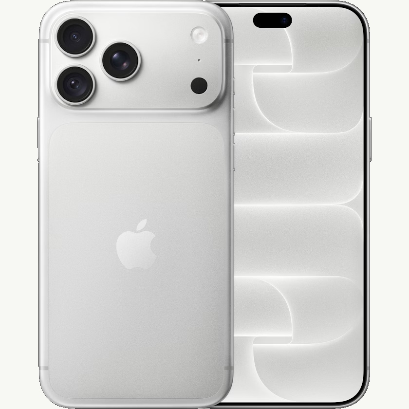Zilveren iPhone 18 Pro Max voor- en achterkant