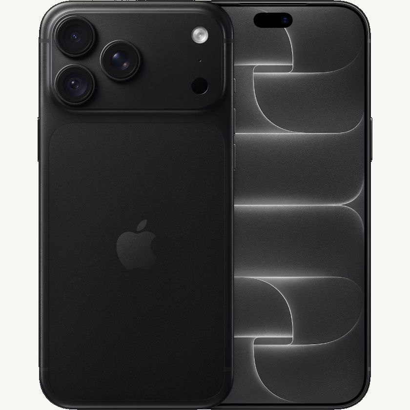 Zwarte iPhone 18 Pro Max voor- en achterkant